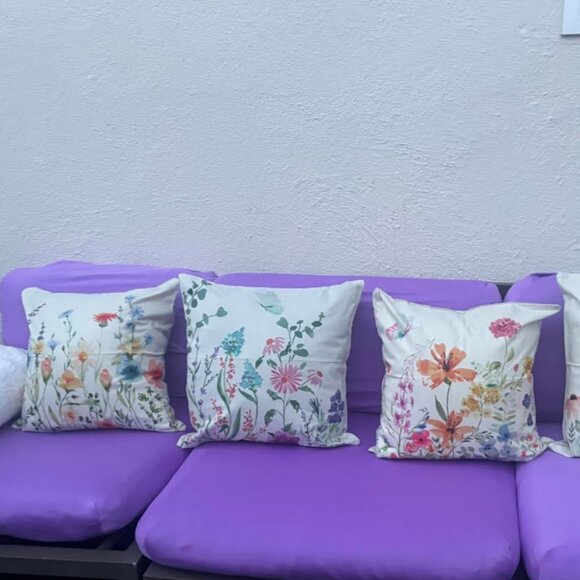 Decorative Throw Pillow Covers Multicolor Spring Summer Floral Farmhouse Decor - Picture 10 of 10